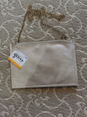 Metallic Gold Chain Wristlet Clutch